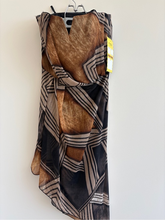 le chateau Dresses & Skirts - Le Chateau Brown & Black Sheer Strapless Dress